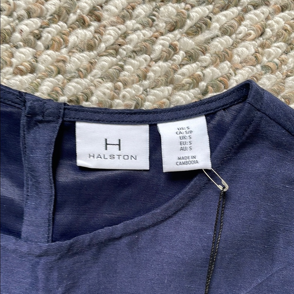 Halston Navy Sleeveless Top - Picture 2 of 4